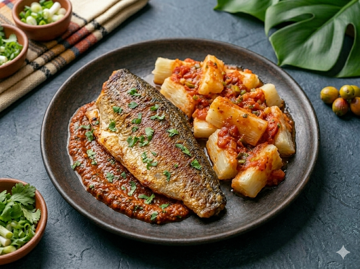 Trucha de Salento con Yuca Guisada